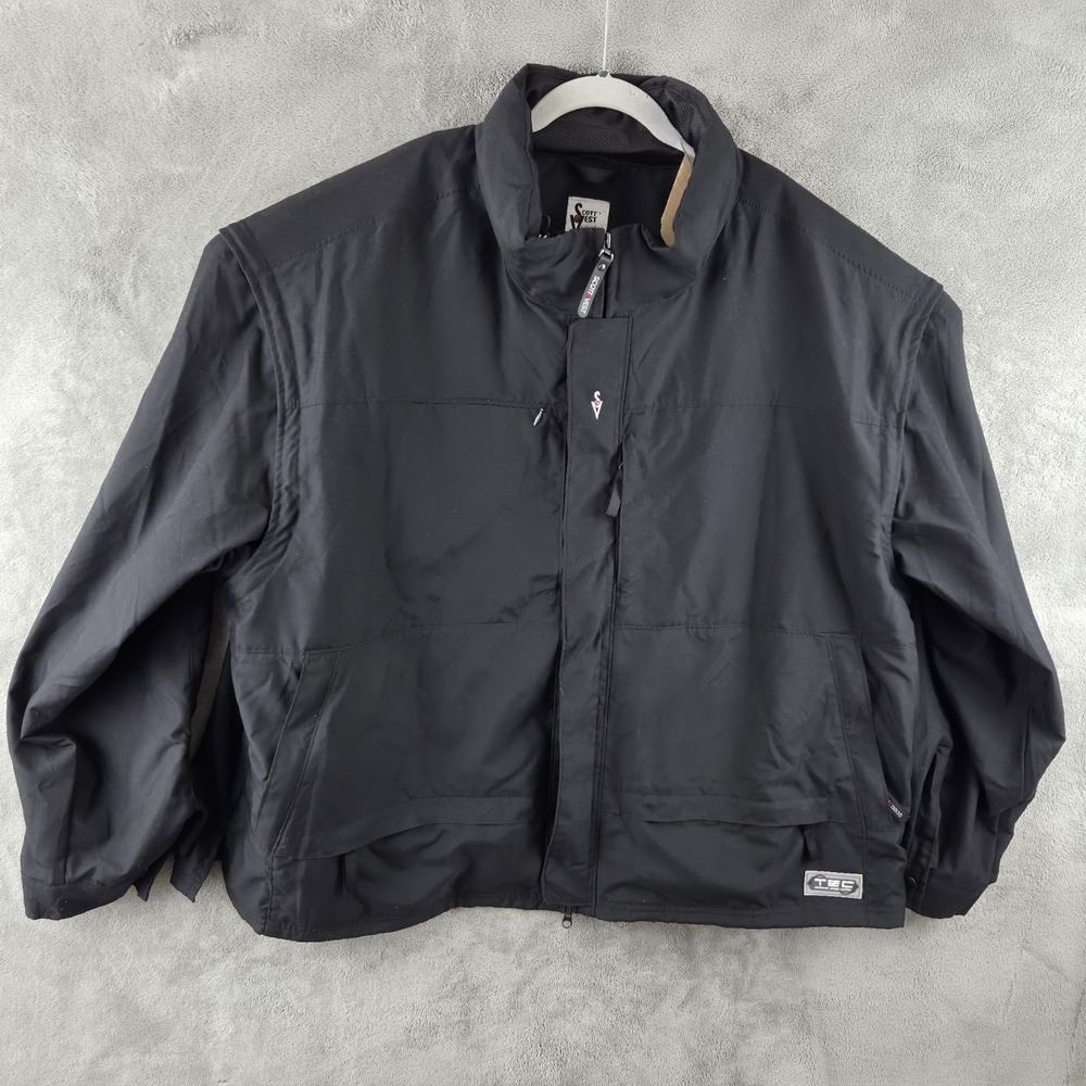 SCOTTeVEST 3.0 Convertible Tec Jacket Vest Mens 3XL Full Zip Tec Pockets Black